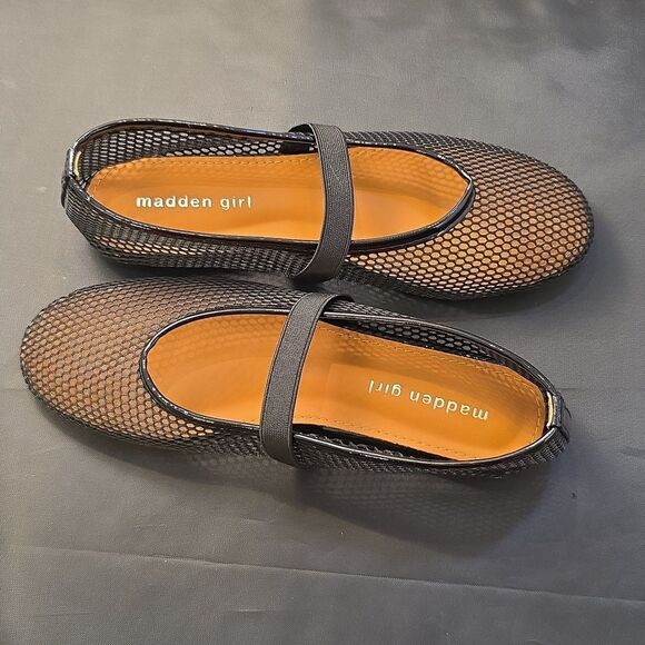 BRAND NEW MADDEN GIRL WOMENS BARELY MESH with ELASTIC STRAP FLATS - Picture 5 of 16
